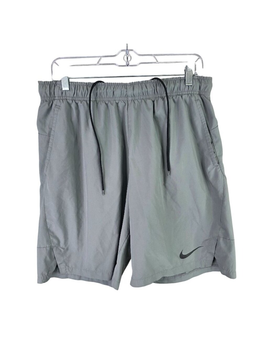 Mens Nike Dri-Fit Gray Standard Fit Athletic Shorts Polyester 9" Inseam Size L
